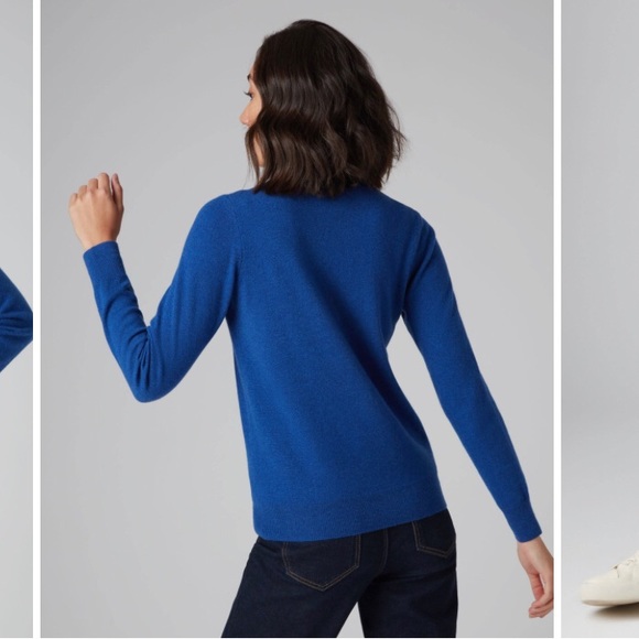 Vintage REFORMATION Cashmere Sweater Cobalt Blue Leather - Picture 4 of 8